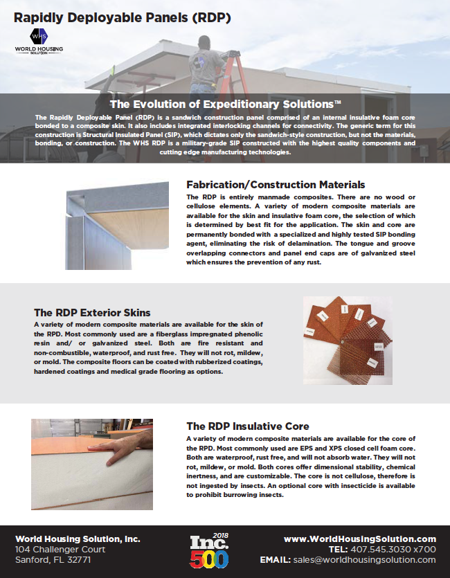 Rapidly Deployable Panels / RDP Specs sheet thumbnail