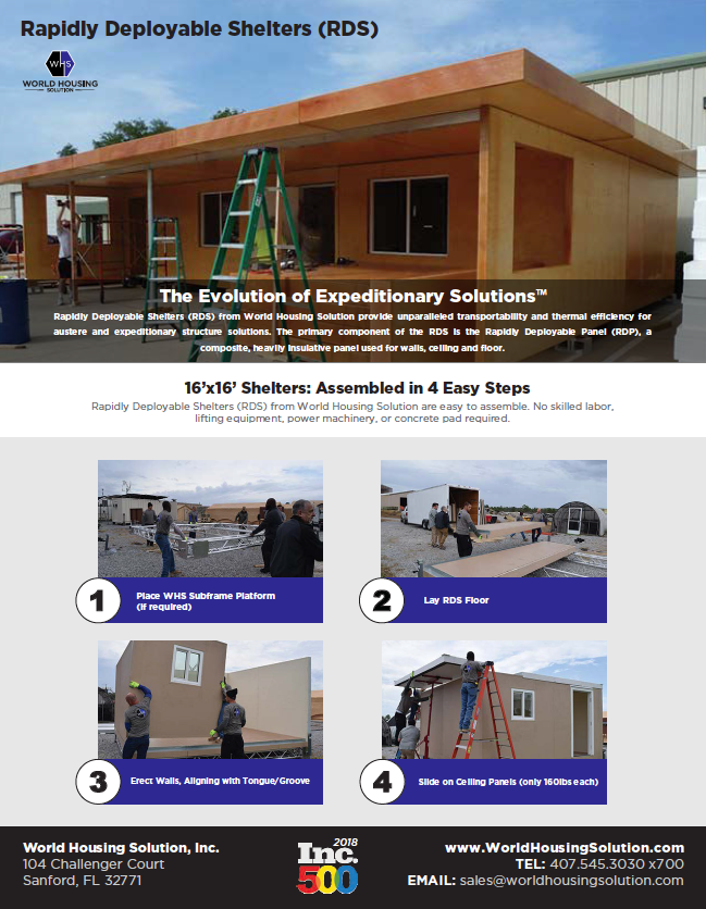 Rapidly Deployable Shelters / RDS Specs sheet thumbnail